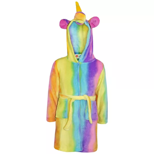 A2Z 4 Kids Super Mou 3D Animal Unicorn Arcenciel Capuche Pansement Peignoir 2-13