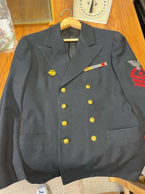 WWII US NAVY ENLISTED UNIFORM Pharmacist Mate Bullion Rate With Ribbon ...
