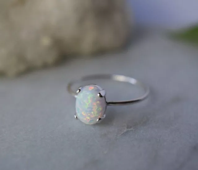 Opal Ring 925 Solid Sterling Silver Women Jewelry Beautiful Designer MO719 2