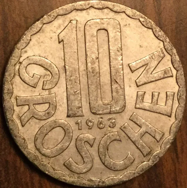 1963 Austria 10 Groschen Coin