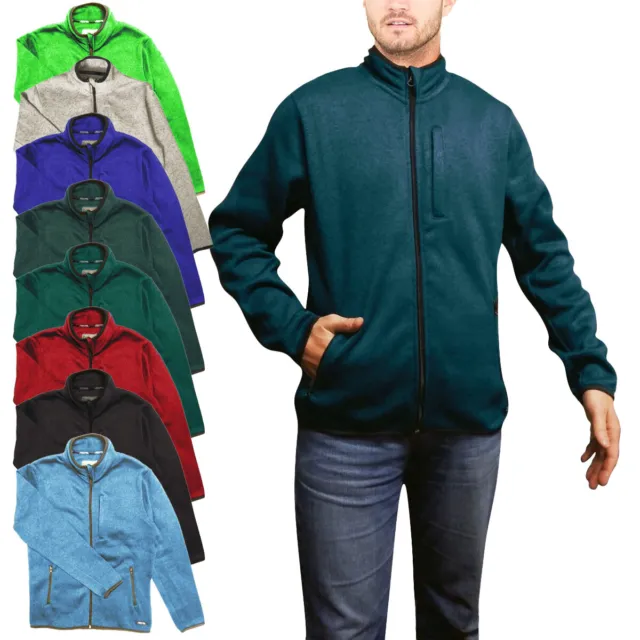 New Mens Fleece Jacket Full Zip Up Heavy Outdoor Warm Polar Anti Pill Work Top