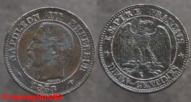 France !  2 centimes Napoléon III 1853 K  état TTB-