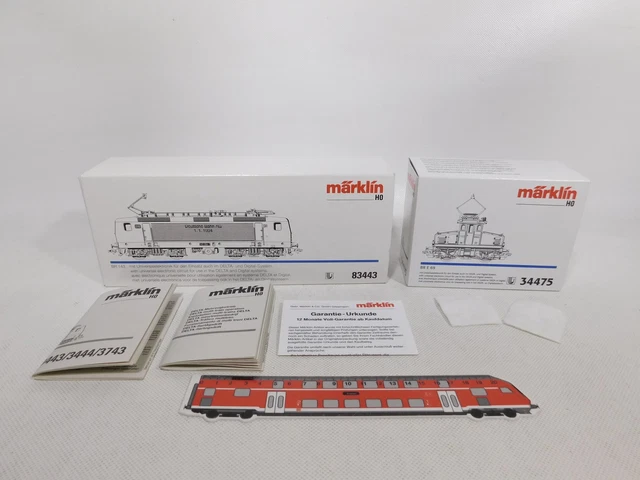 MÄRKLIN H0 2X Empty Box for E-Lok E-Locomotive Delta DB 34475 83443 # ...