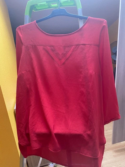 BLOUSE FEMME NEUF marque camaieu couleur rouge orangé EUR 20,00