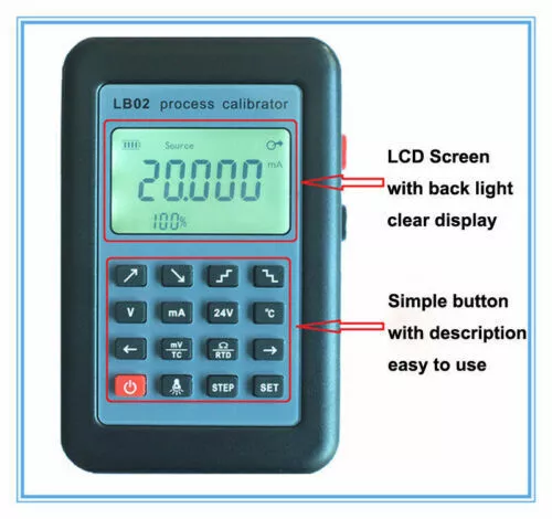 LB02 Prozesskalibrator Signalgenerator Quelle Widerstand Strom Voltmeter Neu 2
