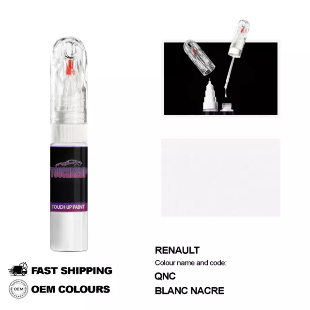 Para Renault Modelos Blanc Nacre Qnc Touch Up Pintura Pen Scratch Chip Kit Fix