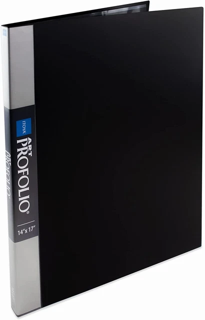 Original Art  14X17 Black 48-Page Art Portfolio Binder with Plastic Sleeves - Po