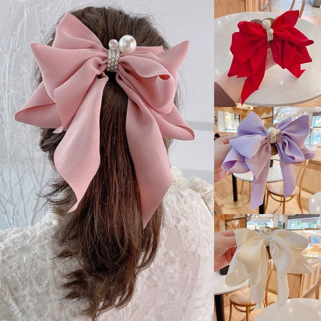 Girls Hairpin Hair Accessories Big Bow Headdress Ribbon Bowknot Ponytail Clips