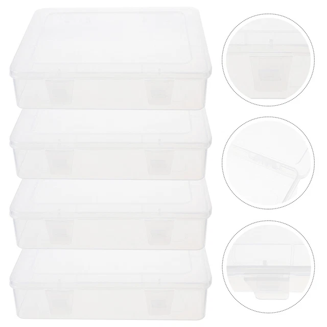4 piezas organizador de almacenamiento apilable almacenamiento transparente organización transparente contenedores