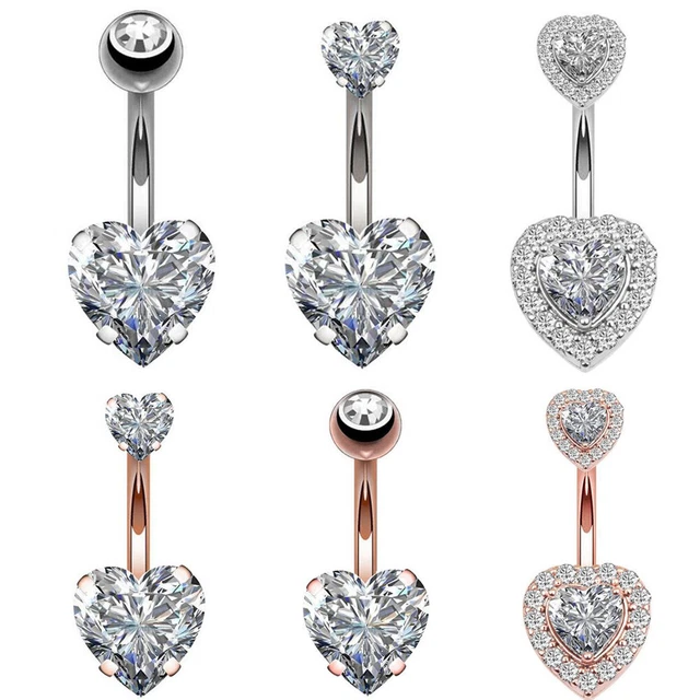 POPULAR DIAMOND BELLY Button Ring Navel Stud Umbilical Nail Safe