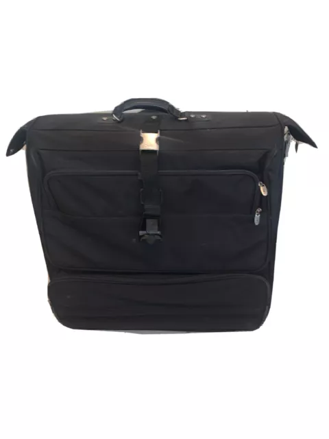 Dakota by Tumi Large Blk Ballistic Nylon Garment Bag Wardrobe Bag 24x26 Folded