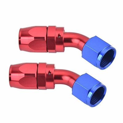 AN10 10-AN 45 GRADI GIREVOLE TUBO RACCORDO finale/Olio Carburante Linea Adattatore Nero 2pcs 