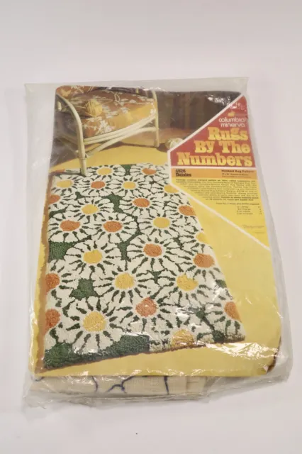 Kit de alfombras enganchadas Columbia-Minerva Daisies de colección - Enorme gancho moderno de mediados de siglo