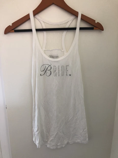 VICTORIAS SECRET Bride Tank Top I Do Size Small Rhinestone Bling