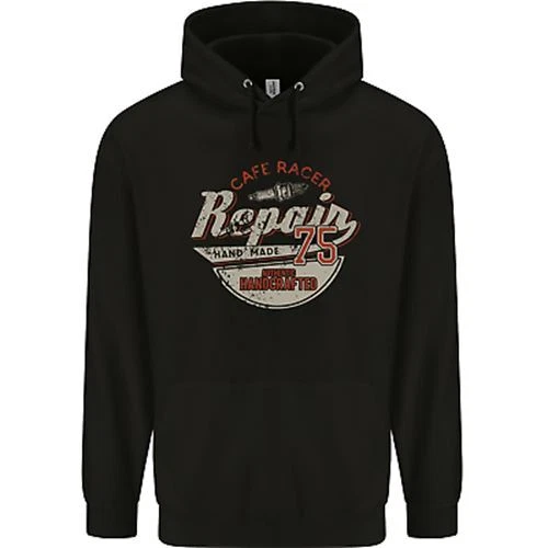 Cafe Racer Biker Motorbike Motorcycle Mens 80% Cotton Hoodie