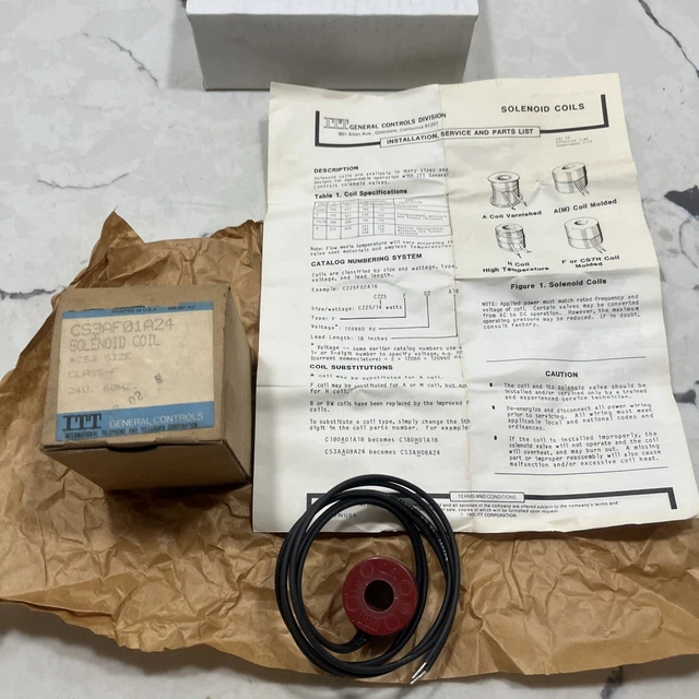 NOS ITT General Controls CS3AF01A24 Solenoid Coil Class-F