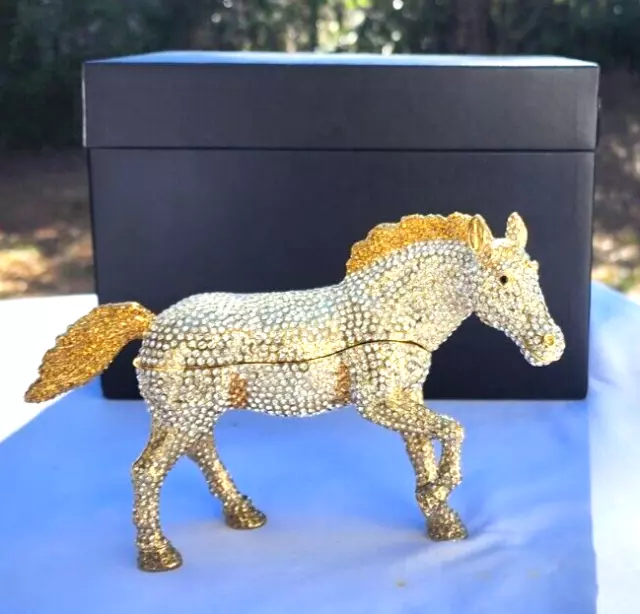 Large Horse Austrian Crystals Trinket Box Keren Kopal Limited Edition NIB