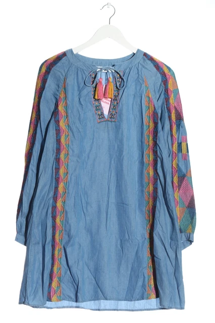 ZARA Abito a maniche lunghe Donna Taglia IT 40 blu-rosa-arancione chiaro