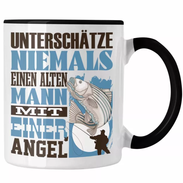 Trendation - Angel Tasse Geschenk für Angler Fischer Lustiger Spruch Unterschätz