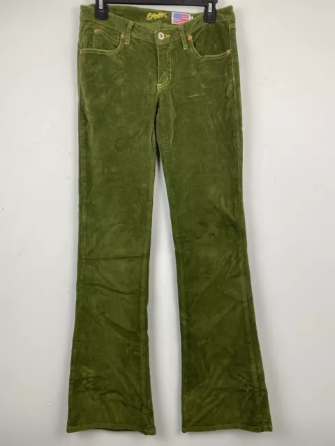 Vintage Y2K Blue Tattoo size 30 Women’s Green Corduroy Low Rise Flare Leg Pants