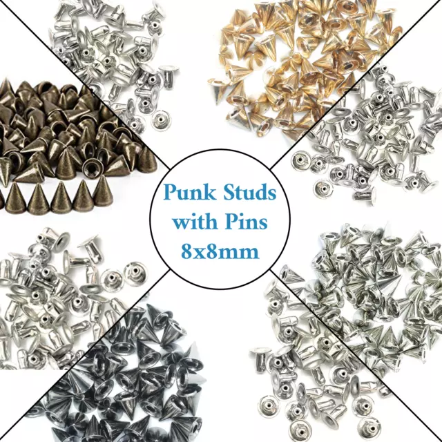 Spike Studs Bead Decorative Rivets Pyramid Beads Craft Spikes for Clothing 50pcs