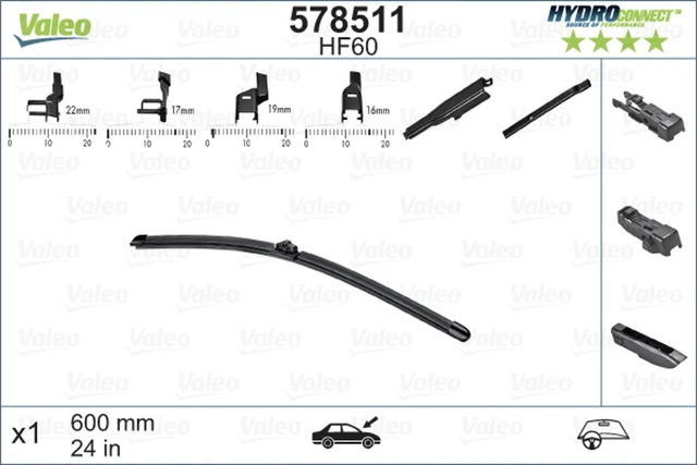 Wischblatt Scheibenwischer HYDROCONNECT VALEO 578511 für VW BMW MERCEDES AUDI A6
