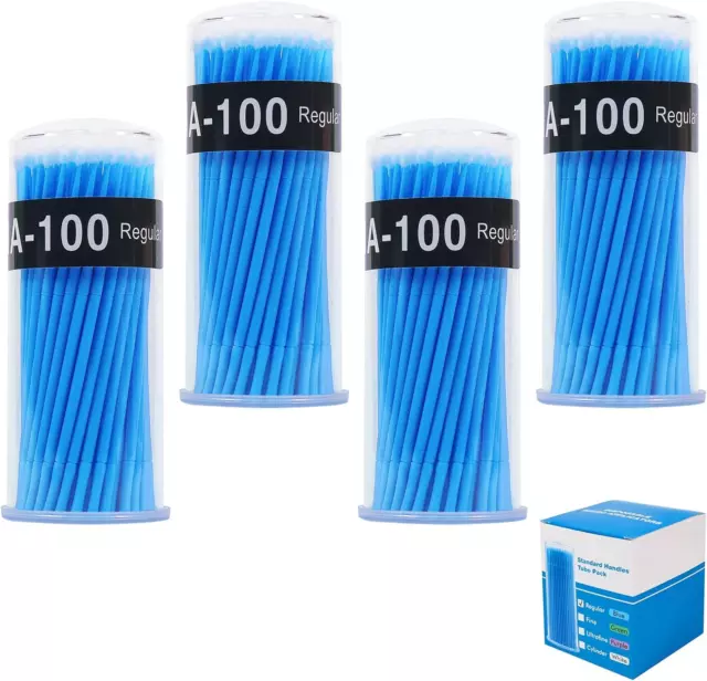 400Pcs Disposable Micro Applicators Brushes Great for Dental/Oral/Makeup (Blue,