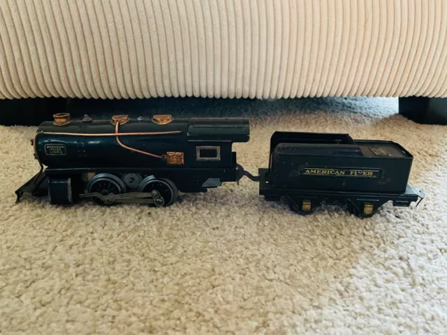 Old Vtg #3192 AMERICAN FLYER LINES Steam Locomotive Toy Train Black