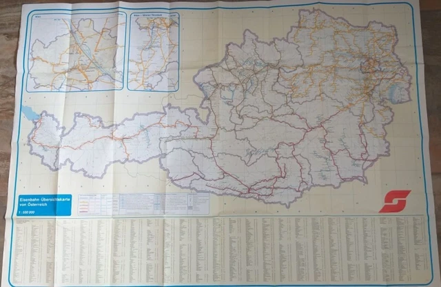 [MAP] RAILWAY OVERVIEW Map of Austria, 1:500 000. £22.35 - PicClick UK