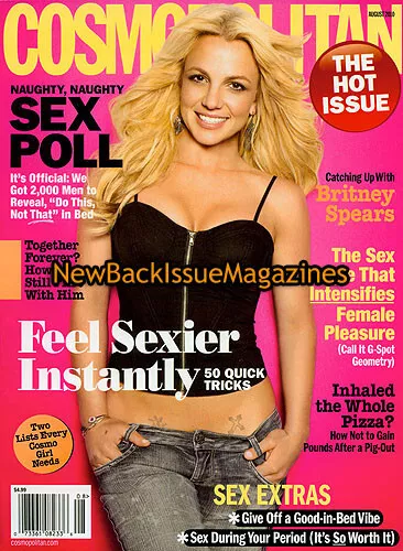 Cosmopolitan 8/10,Britney Spears,Trevor Donovan,Chelsea Handler,August 2010,NEW