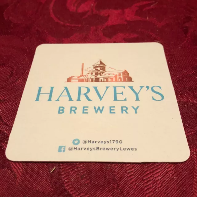 Breweriana - Harvey's Brewery - We Wunt Be Druv - Motto Of Sussex - Beer Mat T25