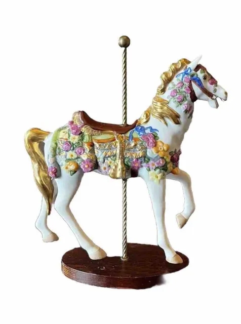 ‘88 Franklin Mint Treasury Of Carousel Art American Beauty/Roses/Gold Mane Tail