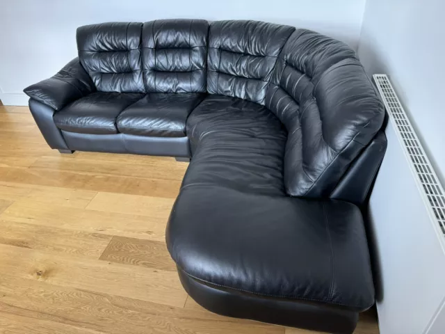 Leather LHS corner sofa