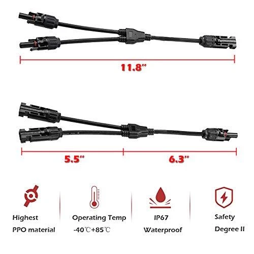 Connecteur De Fil De Câble D'adaptateur Solaire 2 Set Panneau Solaire
