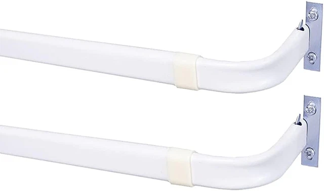 Blu-Pier Tech Heavy Duty Single Rod,Lock Seam Curtain Rod 28 to 48-Inch Adjustab