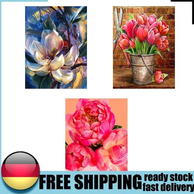 Kits de pintura al óleo de flores por números hágalo usted mismo lona pintada a mano arte de pared imagen regalos