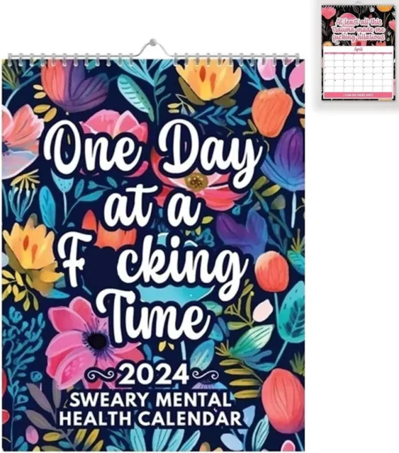 2024 FUNNY MENTAL Health Calendar,Monthly Wall Calendar with Sweary