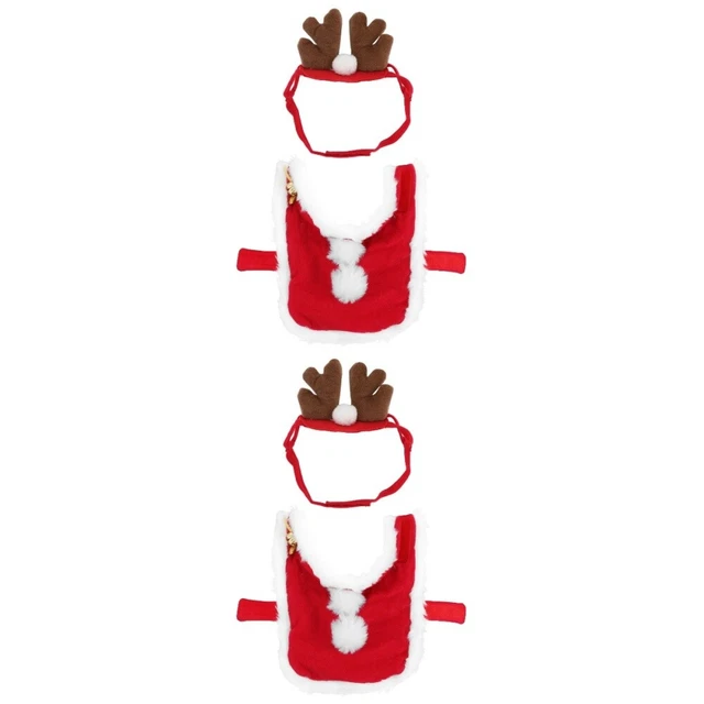 4 Pcs Cape De Cosplay Pour Animaux Compagnie Couvre-chef Noël Manteau Chats Le
