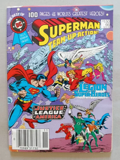 Best Of Dc Blue Ribbon Digest #66, Superman Team-Up Action, Fn-Vf, Copper, 1985