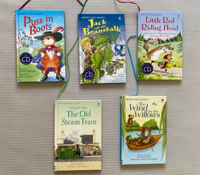 Collection of 5 Books : Usborne Young Reading Puss in Boots Jack & Beanstalk etc