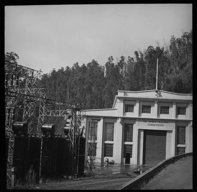 Magic Lantern Slide HYDROELECTRIC POWER STATION TASMANIA C1949 PHOTO AUSTRALIA