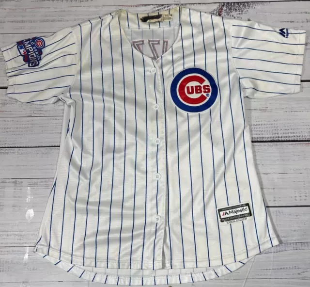 Majestic Youth Chicago Cubs RIZZO 2016 World Series Jersey MLB Sz Large White