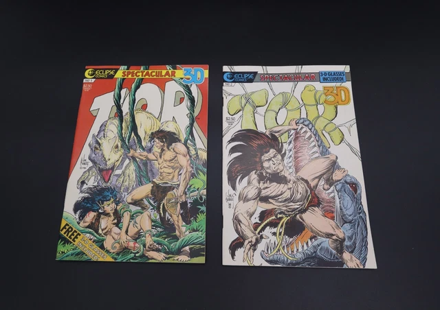 Tor 3-D (1986) #1-2 W/Glasses Complete Mini-Series Joe Kubert Cover & Art NM-