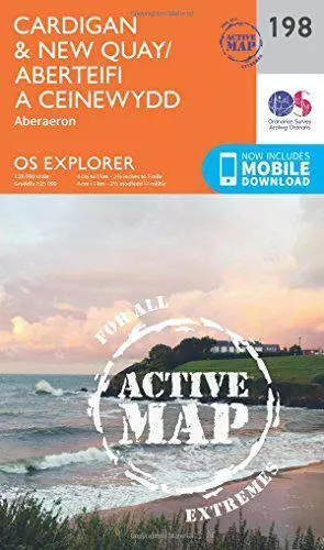 OS Explorer Map Active (198) Cardigan and New Quay, Aberaeron (OS Explorer Activ