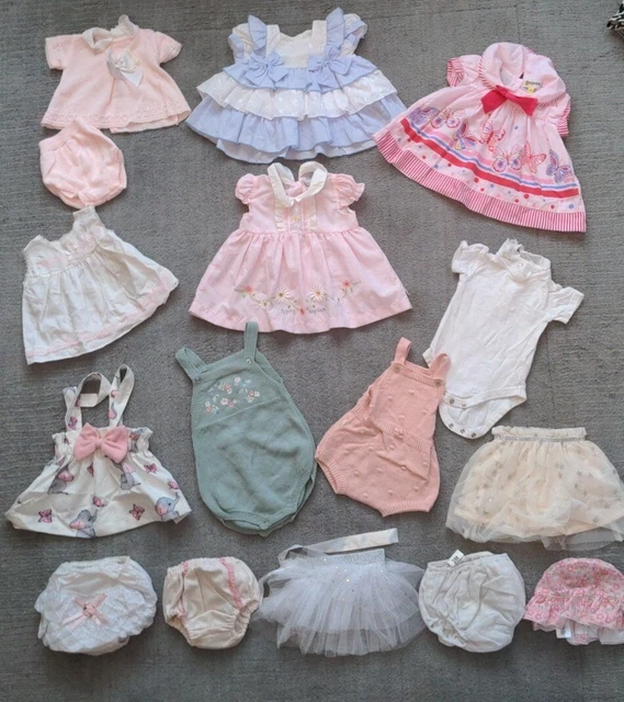 Massiccio pacchetto bambine 0-3 mesi vestiti stile spagnolo tufferi ecc.