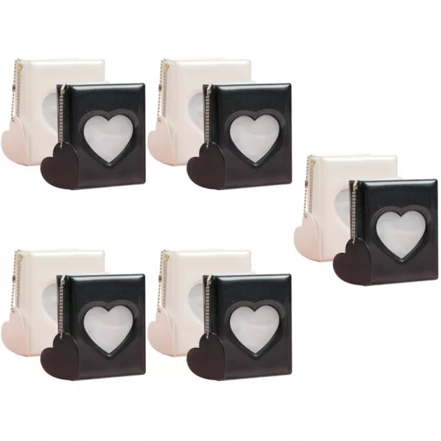 10 PIEZAS Soporte de tarjeta fotográfica corazón hueco estuche de almacenamiento de imágenes mini álbum de fotos corazón