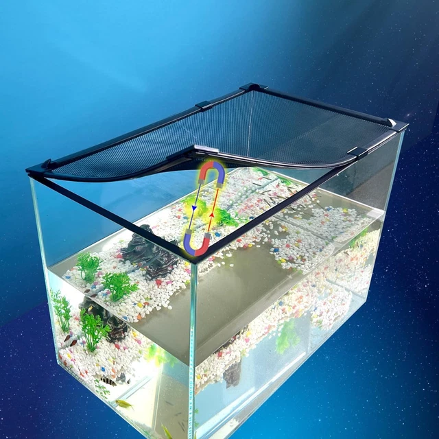 DIY Magnetic Fish Tank Lid Cover Protective Net 37''X18'' Keep Fish from Jumping