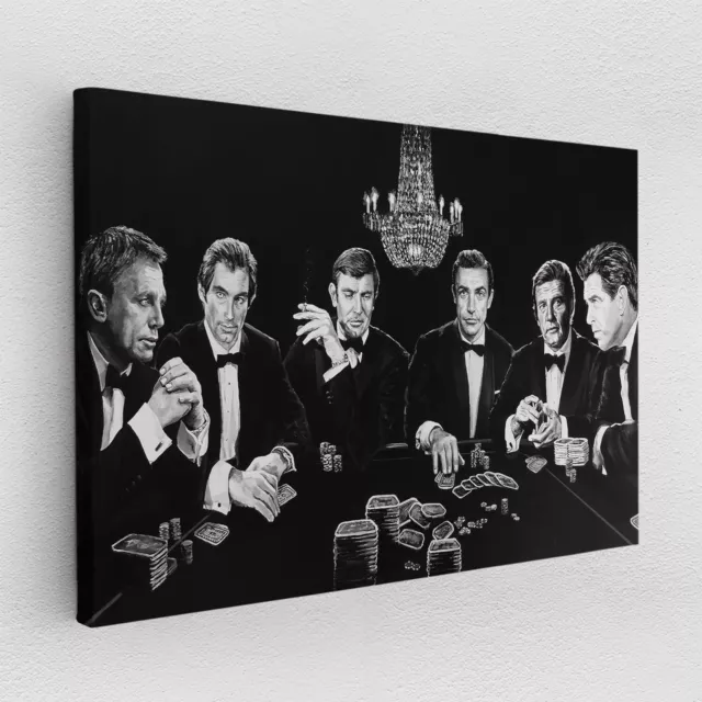 Leinwandbild Poster Acryl Glas Pop-Art Gentlemen James Bond Film TV Poker Casino