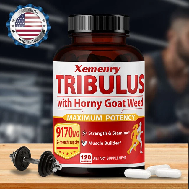 Tribulus, Maca, Horny Goat Weed - Complément Alimentaire Booster Testostérone - 30/60/120 Capsules - Xémenry
