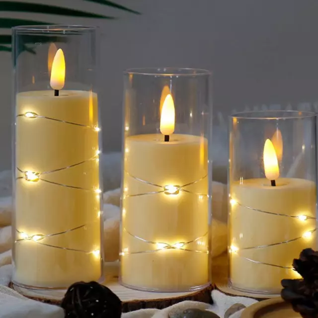 LED Candles Battery Operated, Flickering Flameless Candles with Remote Control,